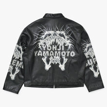 画像をギャラリービューアに読み込む, 極美品 SUPREME × Yohji Yamamoto Y's by Yohji Yamamoto Leather Jacket カウレザー ブラック ライダース シュプリーム スカル調 2025AW 中古 4a002417