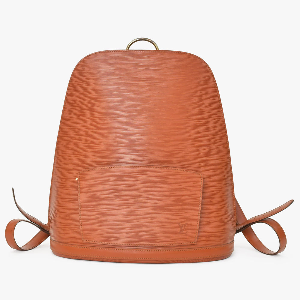 極美品 LOUIS VUITTON ルイヴィトン エピ ゴブラン リュックサック レザー ブラウン グレイン加工 ダブルファスナー ゴールド金具 M52293 中古 4a002496