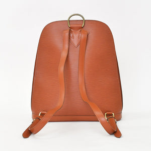 極美品 LOUIS VUITTON ルイヴィトン エピ ゴブラン リュックサック レザー ブラウン グレイン加工 ダブルファスナー ゴールド金具 M52293 中古 4a002496