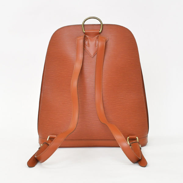 極美品 LOUIS VUITTON ルイヴィトン エピ ゴブラン リュックサック レザー ブラウン グレイン加工 ダブルファスナー ゴールド金具 M52293 中古 4a002496