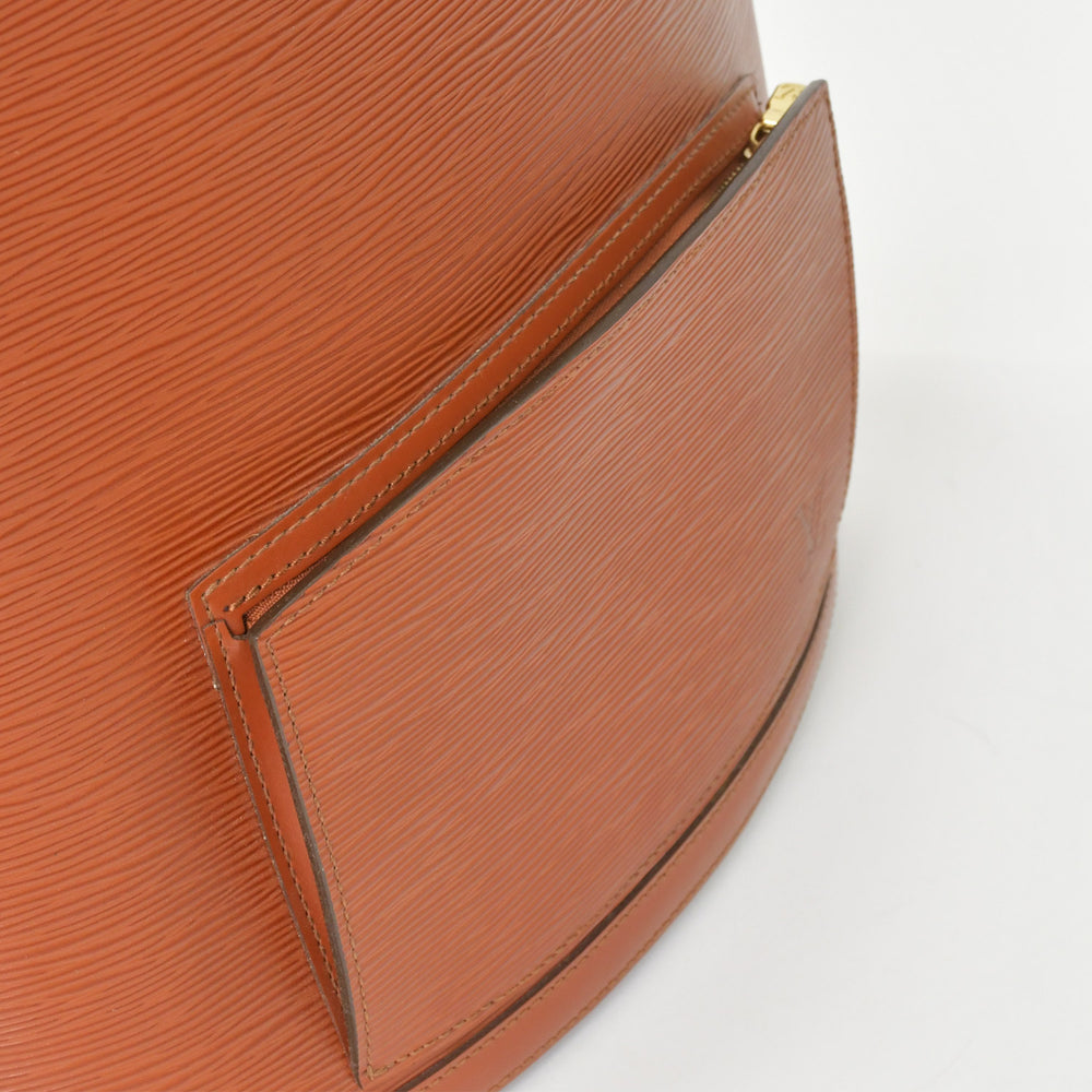 極美品 LOUIS VUITTON ルイヴィトン エピ ゴブラン リュックサック レザー ブラウン グレイン加工 ダブルファスナー ゴールド金具 M52293 中古 4a002496
