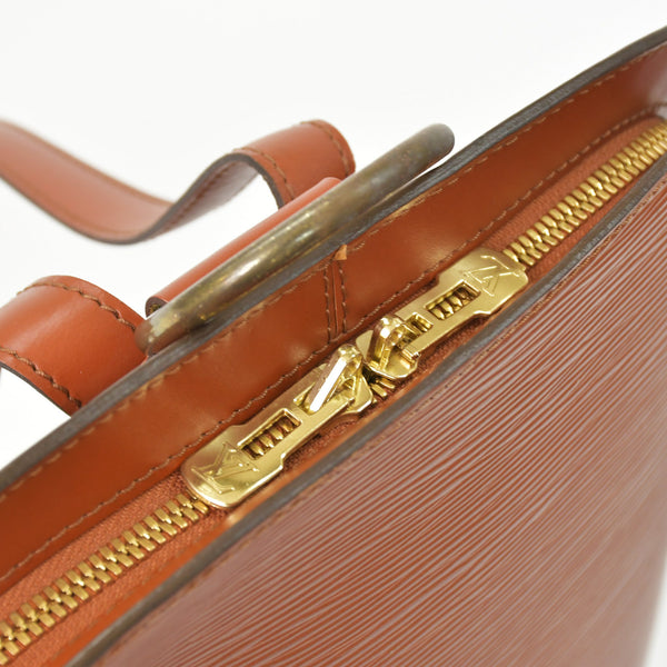 極美品 LOUIS VUITTON ルイヴィトン エピ ゴブラン リュックサック レザー ブラウン グレイン加工 ダブルファスナー ゴールド金具 M52293 中古 4a002496