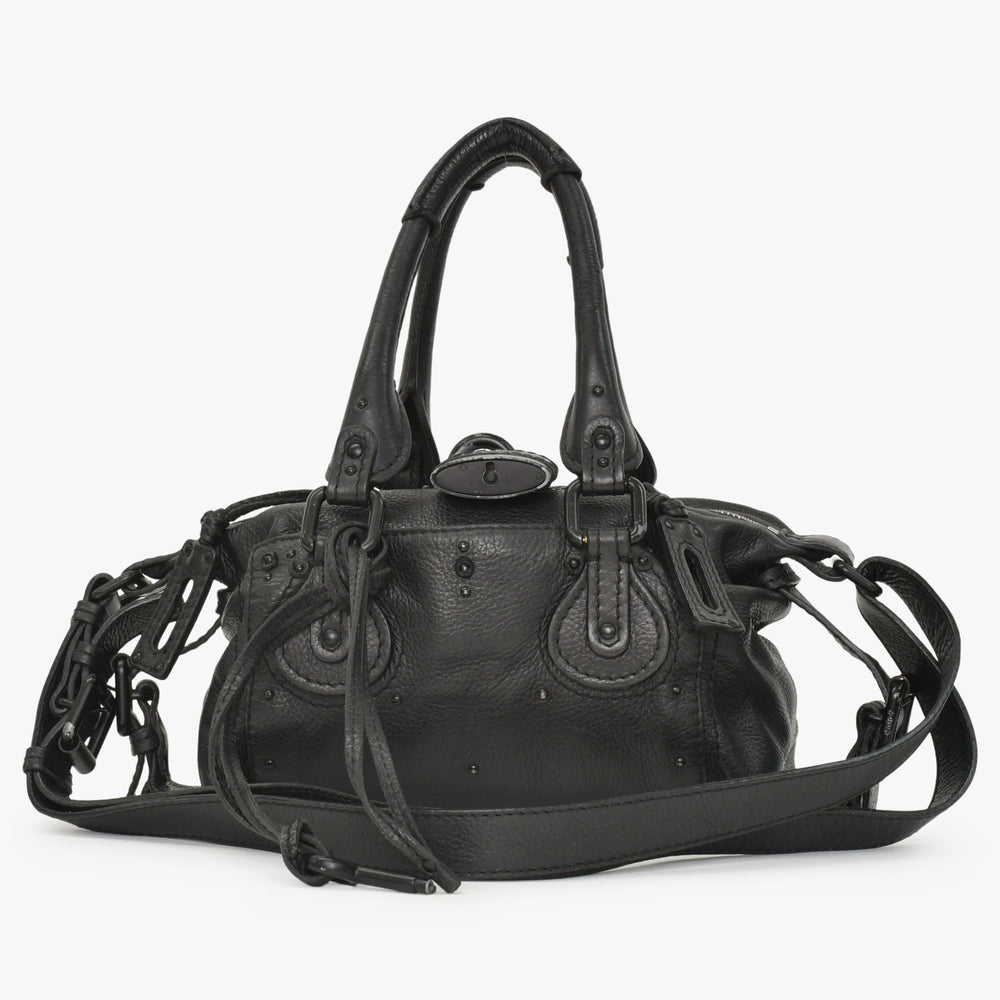Chloe クロエ ミニパディントン ブラック 2WAY ショルダーバッグ ミニボストン ショルダーバッグ 04-06-53 美品 中古 4a002503