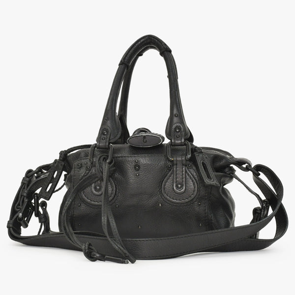 Chloe クロエ ミニパディントン ブラック 2WAY ショルダーバッグ ミニボストン ショルダーバッグ 04-06-53 美品 中古 4a002503