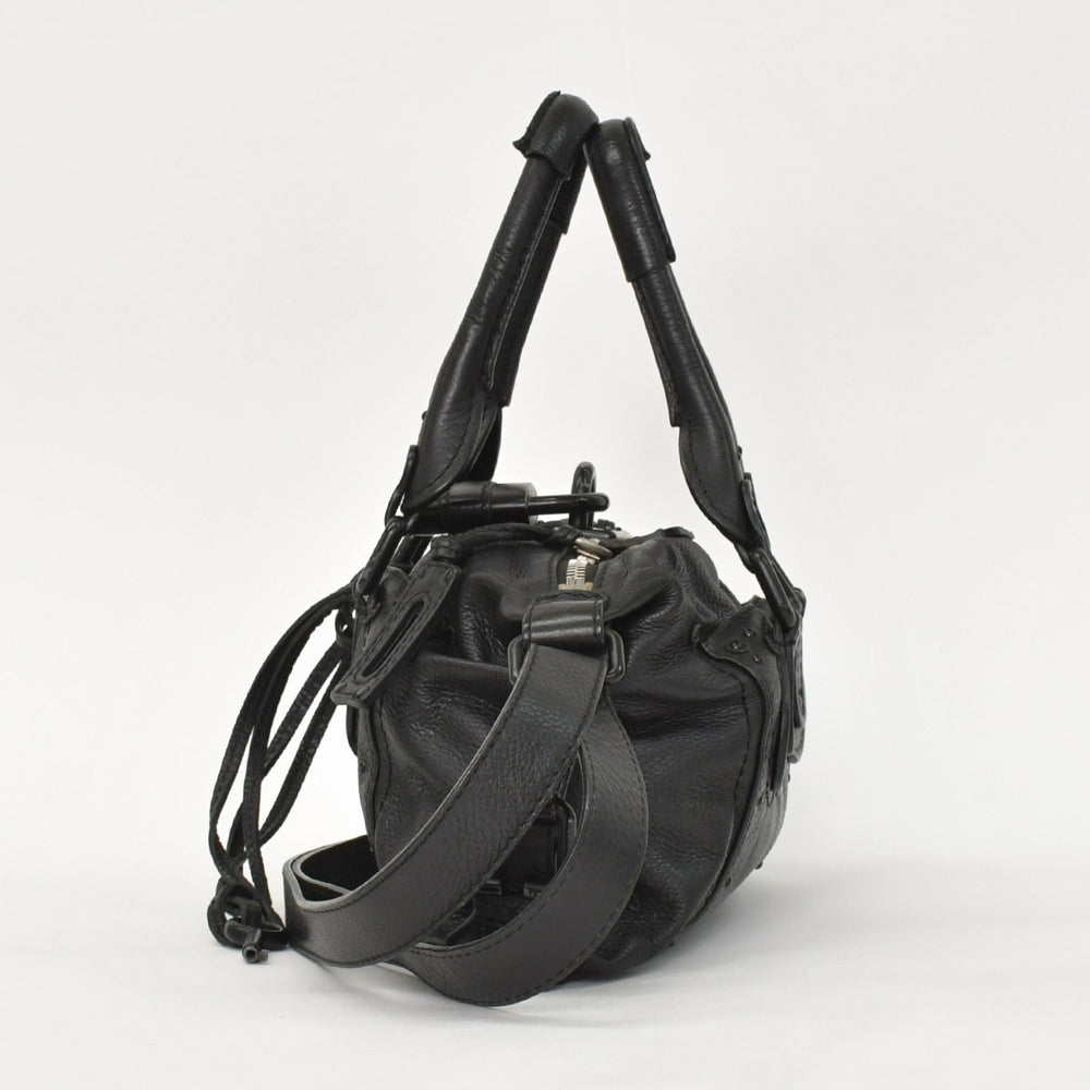 Chloe クロエ ミニパディントン ブラック 2WAY ショルダーバッグ ミニボストン ショルダーバッグ 04-06-53 美品 中古 4a002503