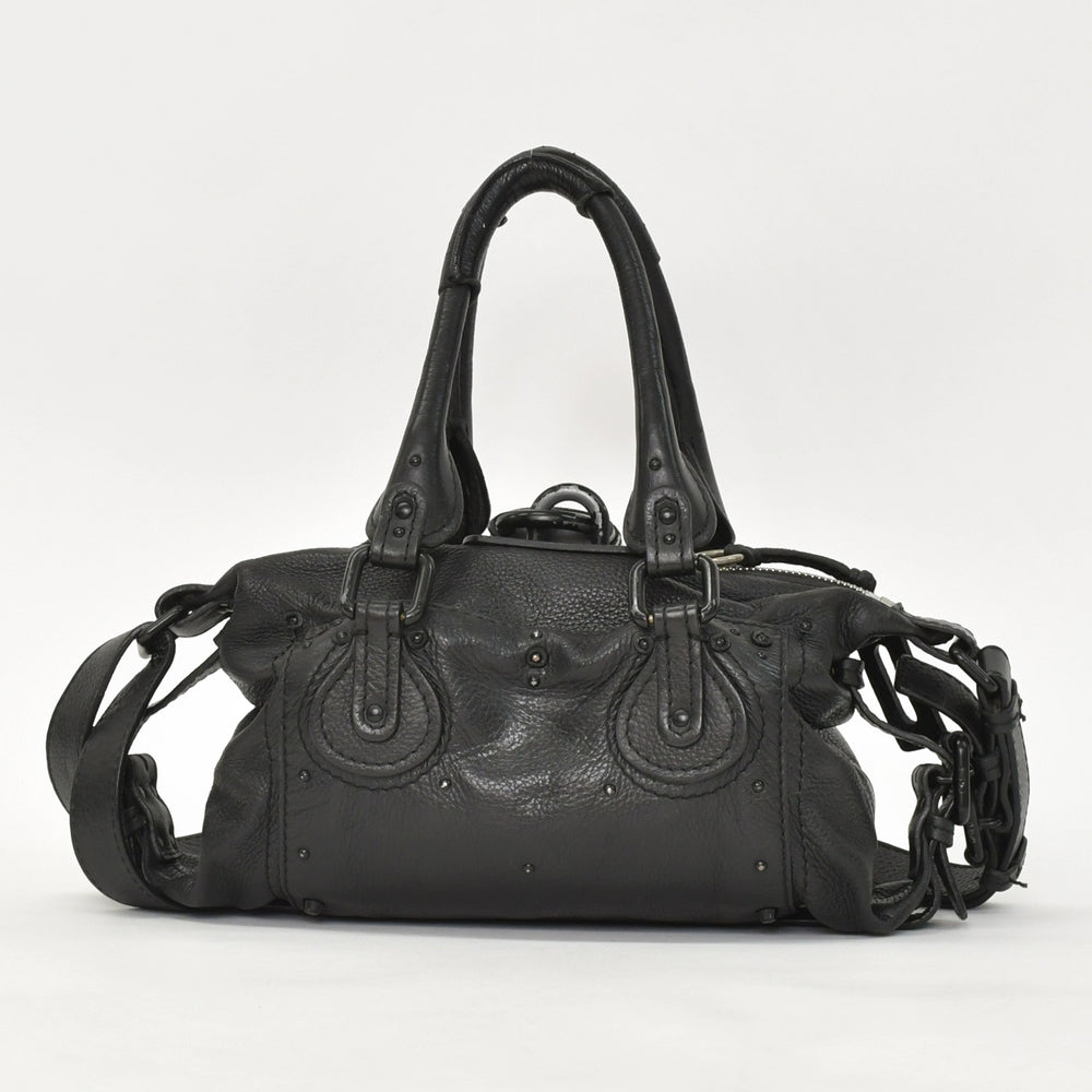 Chloe クロエ ミニパディントン ブラック 2WAY ショルダーバッグ ミニボストン ショルダーバッグ 04-06-53 美品 中古 4a002503