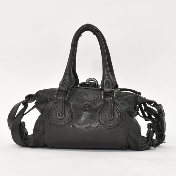 Chloe クロエ ミニパディントン ブラック 2WAY ショルダーバッグ ミニボストン ショルダーバッグ 04-06-53 美品 中古 4a002503