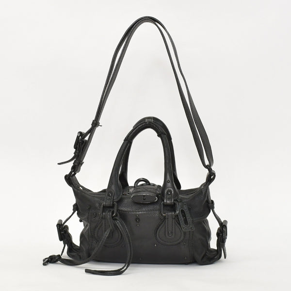 Chloe クロエ ミニパディントン ブラック 2WAY ショルダーバッグ ミニボストン ショルダーバッグ 04-06-53 美品 中古 4a002503