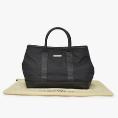 極美品 YVES SAINT LAURENT イヴサンローラン ブラック トートバッグ ハンドバッグ カーフレザー シルバー金具 中古 4a002504
