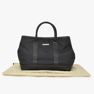 極美品 YVES SAINT LAURENT イヴサンローラン ブラック トートバッグ ハンドバッグ カーフレザー シルバー金具 中古 4a002504
