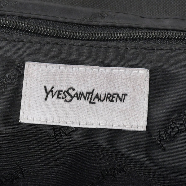極美品 YVES SAINT LAURENT イヴサンローラン ブラック トートバッグ ハンドバッグ カーフレザー シルバー金具 中古 4a002504