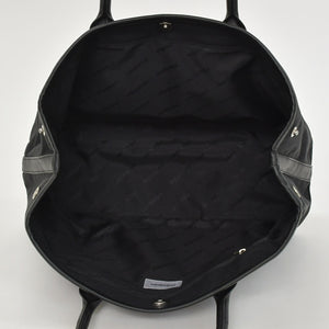 極美品 YVES SAINT LAURENT イヴサンローラン ブラック トートバッグ ハンドバッグ カーフレザー シルバー金具 中古 4a002504