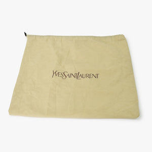 極美品 YVES SAINT LAURENT イヴサンローラン ブラック トートバッグ ハンドバッグ カーフレザー シルバー金具 中古 4a002504