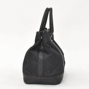 極美品 YVES SAINT LAURENT イヴサンローラン ブラック トートバッグ ハンドバッグ カーフレザー シルバー金具 中古 4a002504