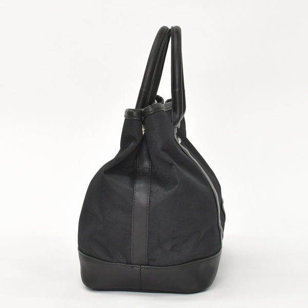 極美品 YVES SAINT LAURENT イヴサンローラン ブラック トートバッグ ハンドバッグ カーフレザー シルバー金具 中古 4a002504