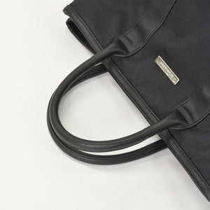 極美品 YVES SAINT LAURENT イヴサンローラン ブラック トートバッグ ハンドバッグ カーフレザー シルバー金具 中古 4a002504