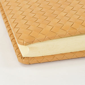 BOTTEGA VENETA Vintage Notebook Intrecciato Leather Beige Brown Good Condition Used 4a002507