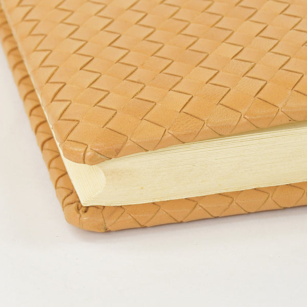 BOTTEGA VENETA Vintage Notebook Intrecciato Leather Beige Brown Good Condition Used 4a002507