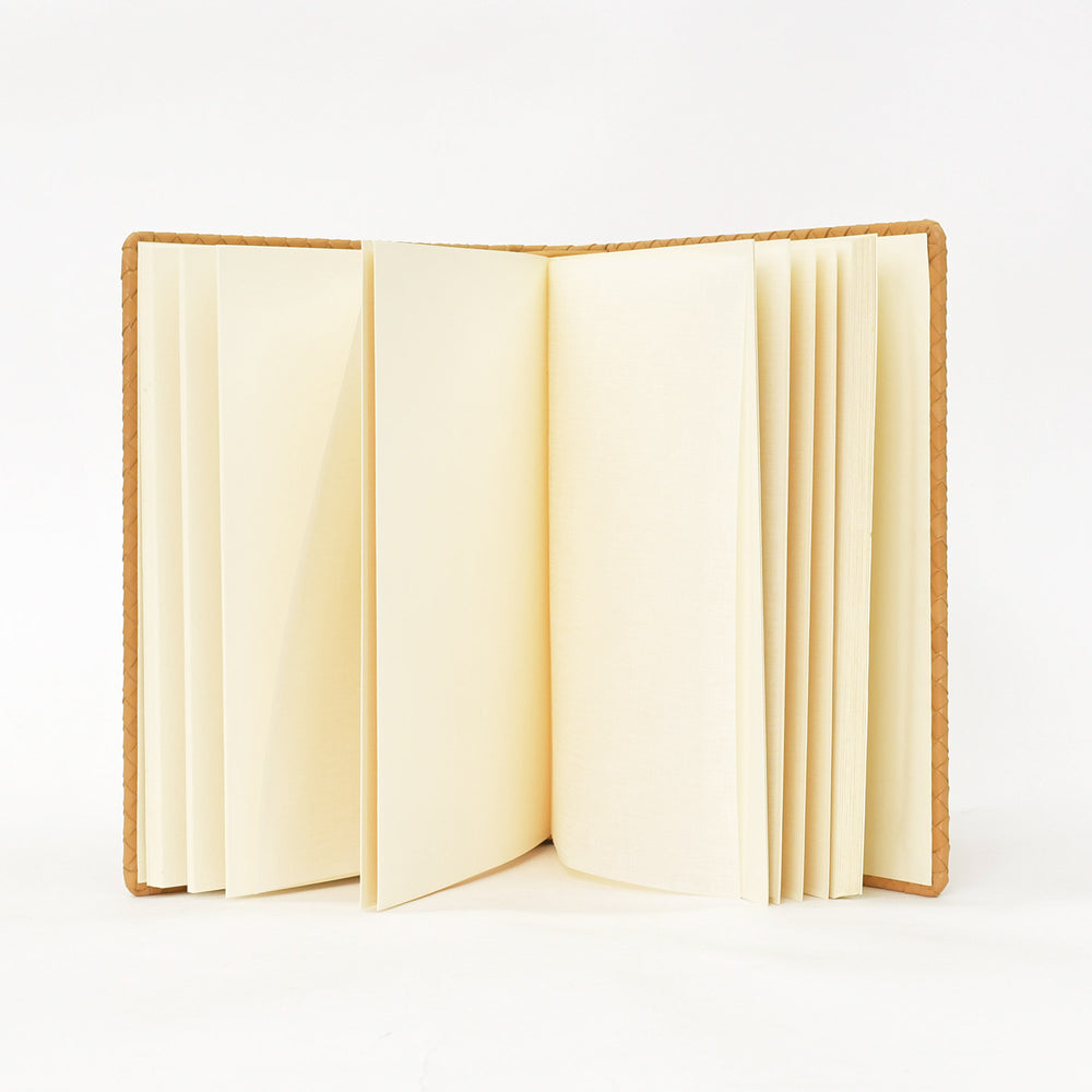 BOTTEGA VENETA Vintage Notebook Intrecciato Leather Beige Brown Good Condition Used 4a002507