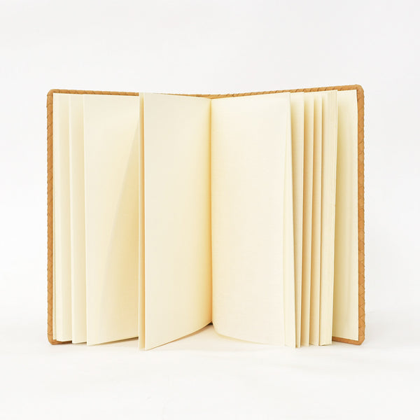 BOTTEGA VENETA Vintage Notebook Intrecciato Leather Beige Brown Good Condition Used 4a002507