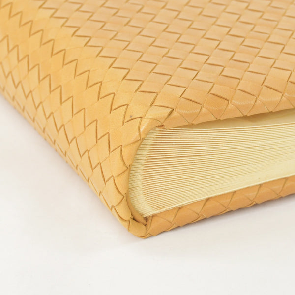 BOTTEGA VENETA Vintage Notebook Intrecciato Leather Beige Brown Good Condition Used 4a002507
