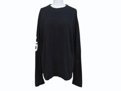 CHATEAUBRIAND シャトーブリアン ロゴプリント ロングスリーブＴシャツ コットン ブラック サイズL 良品 中古 4b002510