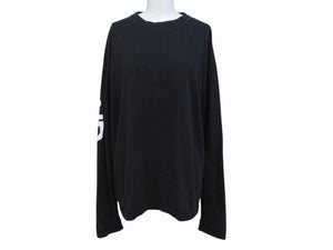 CHATEAUBRIAND シャトーブリアン ロゴプリント ロングスリーブＴシャツ コットン ブラック サイズL 良品 中古 4b002510