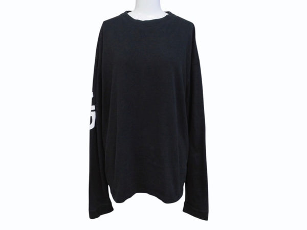 CHATEAUBRIAND シャトーブリアン ロゴプリント ロングスリーブＴシャツ コットン ブラック サイズL 良品 中古 4b002510