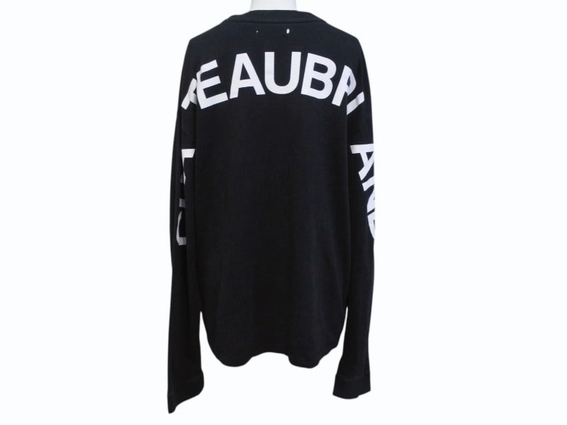 CHATEAUBRIAND Chateaubriand Logo Print Long Sleeve T-shirt Cotton Black Size L Good Used 4b002510