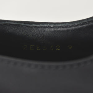 極美品 PRADA プラダ モノリス レースアップ ドロイスレザーナイロン CALZATURE UOMO レザー 2EE342 9サイズ メンズシューズ ブラック NERO 中古 4a002565