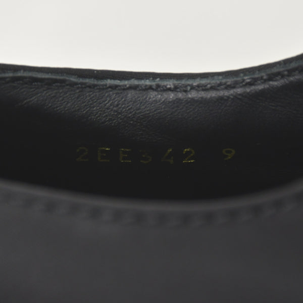 極美品 PRADA プラダ モノリス レースアップ ドロイスレザーナイロン CALZATURE UOMO レザー 2EE342 9サイズ メンズシューズ ブラック NERO 中古 4a002565