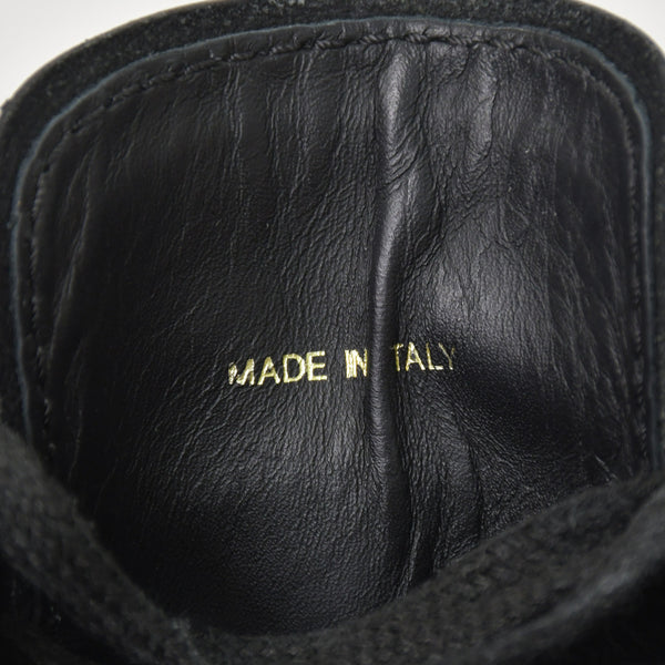 極美品 PRADA プラダ モノリス レースアップ ドロイスレザーナイロン CALZATURE UOMO レザー 2EE342 9サイズ メンズシューズ ブラック NERO 中古 4a002565