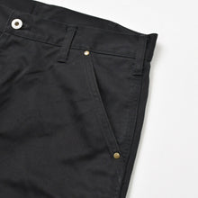 Load image into Gallery viewer, 極美品 SEQUEL Fragment design シークエル フラグメントデザイン PAINTER PANTS TYPE-P ダブルニー 藤原ヒロシ 稲妻マーク ブラック 中古 4a002576
