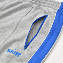 画像をギャラリービューアに読み込む, 極美品 SAINT Mxxxxxx セントマイケル ZIP HOODIE SIDE LINE/SWEAT PANTS SIDE LINE セットアップ パーカー パンツ スウェット グレー ブルー シルバー金具 中古 4a002599