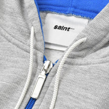 画像をギャラリービューアに読み込む, 極美品 SAINT Mxxxxxx セントマイケル ZIP HOODIE SIDE LINE/SWEAT PANTS SIDE LINE セットアップ パーカー パンツ スウェット グレー ブルー シルバー金具 中古 4a002599