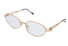 画像をギャラリービューアに読み込む, Revillon PARIS レヴィヨン レビヨン パリ メガネ 眼鏡 5418 COL 8 テンプル ゴールド ブラウン メンズ 中古 良好 23053