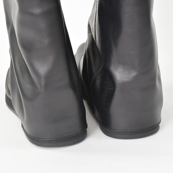 Very Good Condition THE ATTICO Leather Boots Black Robin Combat Boots Made in Italy Size 39 Used 4a002618