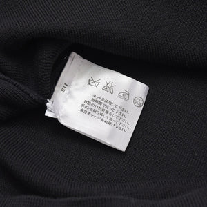 Like new CHANEL long sleeve ribbon knit polo shirt P30858 long sleeve K00469 black white bicolor here mark 2007SS used 4a002629