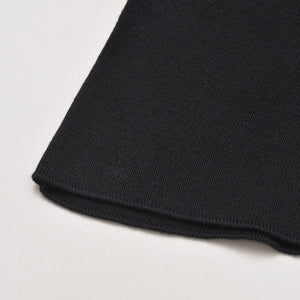 Like new CHANEL long sleeve ribbon knit polo shirt P30858 long sleeve K00469 black white bicolor here mark 2007SS used 4a002629