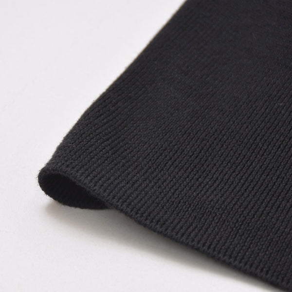 Like new CHANEL long sleeve ribbon knit polo shirt P30858 long sleeve K00469 black white bicolor here mark 2007SS used 4a002629