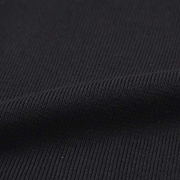 Like new CHANEL long sleeve ribbon knit polo shirt P30858 long sleeve K00469 black white bicolor here mark 2007SS used 4a002629