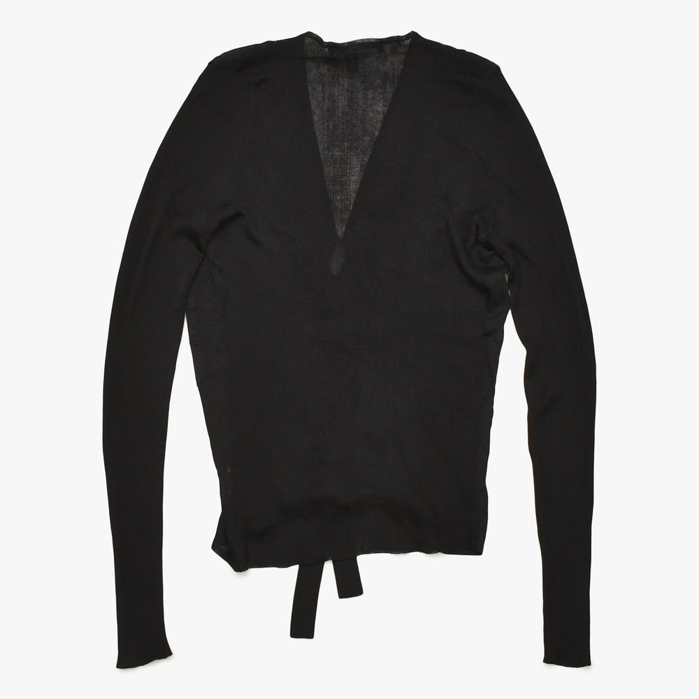 GUCCI グッチ ドレープトップス シースルーシャツ プリーツ ギャザー ブラック シアー トップス リボンデザイン XSサイズ 美品 中古 4a002631