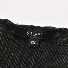 画像をギャラリービューアに読み込む, GUCCI グッチ ドレープトップス シースルーシャツ プリーツ ギャザー ブラック シアー トップス リボンデザイン XSサイズ 美品 中古 4a002631