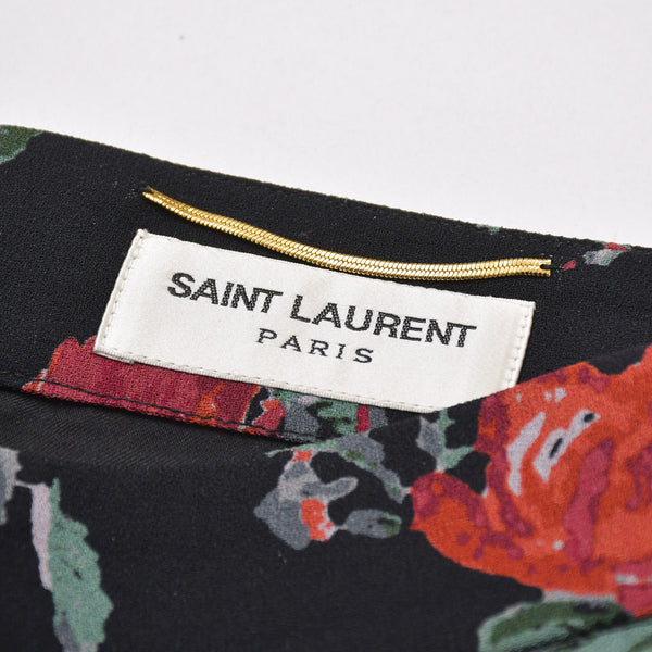 Very good condition SAINT LAURENT Rose pattern skirt setup 384277 Tops size 34 Skirt size 36 Used 4a002645