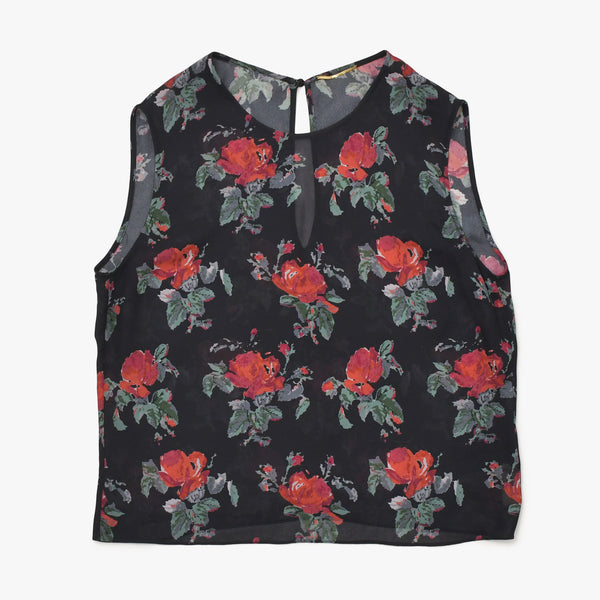 Very good condition SAINT LAURENT Rose pattern skirt setup 384277 Tops size 34 Skirt size 36 Used 4a002645
