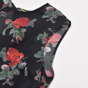 Very good condition SAINT LAURENT Rose pattern skirt setup 384277 Tops size 34 Skirt size 36 Used 4a002645