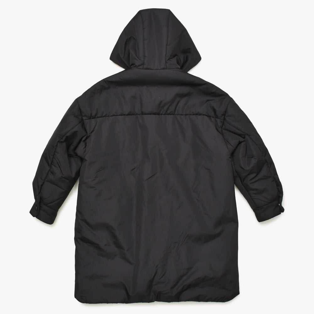 極美品 PRADA プラダ Re-Nylon リナイロン ダウンレインコート 291960 サイズ36 トライアングルロゴプレート ブラック 中古 4a002655