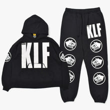 Load image into Gallery viewer, 極美品 SAINT Mxxxxxxx セントマイケル The KLFコラボ セットアップ KLF HOODIE/KLF SWEAT PANTS スウェット パーカー パンツ ヴィンテージ加工 中古 4a002605