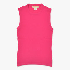 Very Good Condition MICHAEL KORS Pink Sleeveless Tuck Top Knit Size S Used 4a002669