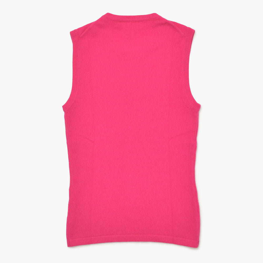 Very Good Condition MICHAEL KORS Pink Sleeveless Tuck Top Knit Size S Used 4a002669